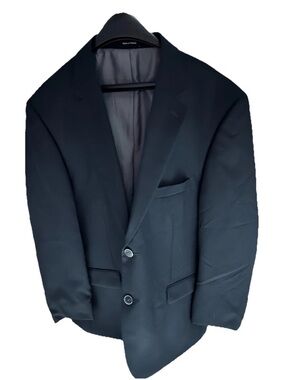Pronto Uomo Wool Blend Black Classic Two-Button Sport Coat